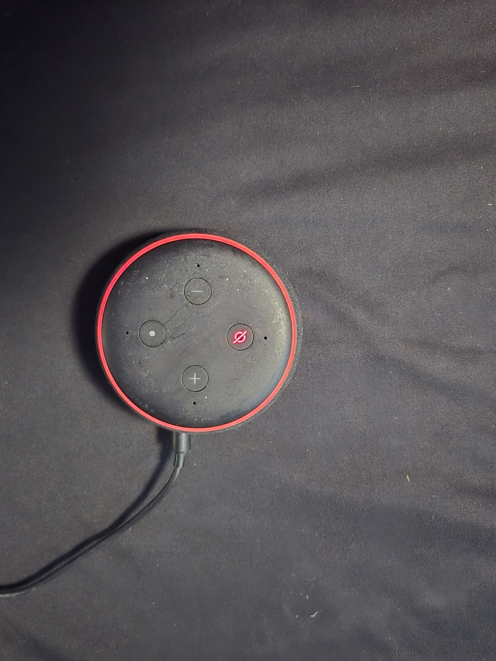 Portable Voice Assistant Speaker - Black with Red Trim